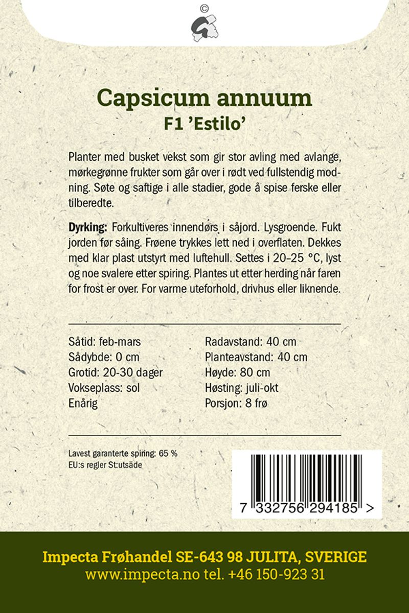Spisspaprika F1 'Estilo'
